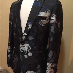 Dinner Jacket Blazer Silver Blue White Formal NICE prom wedding